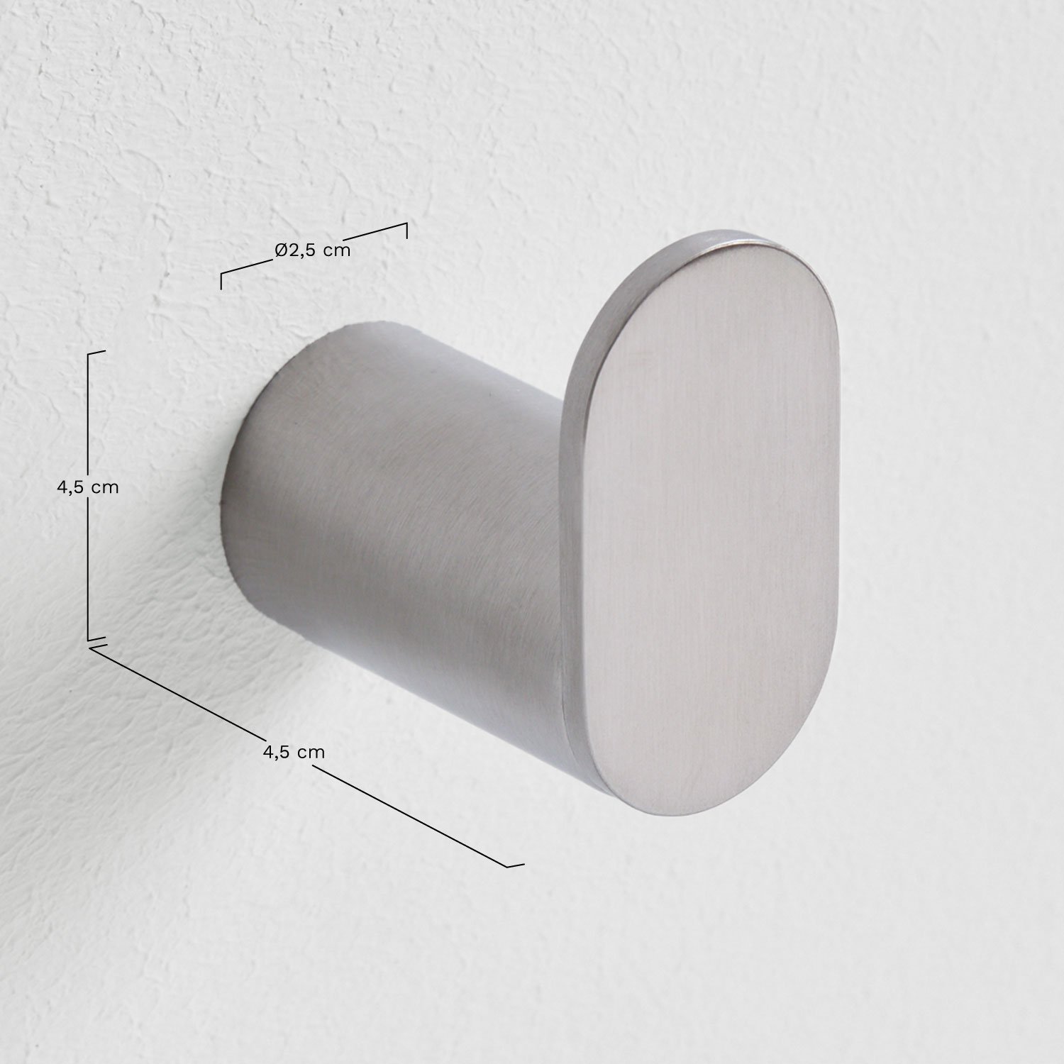 Percha para baño en acero inoxidable Alameda, medidas