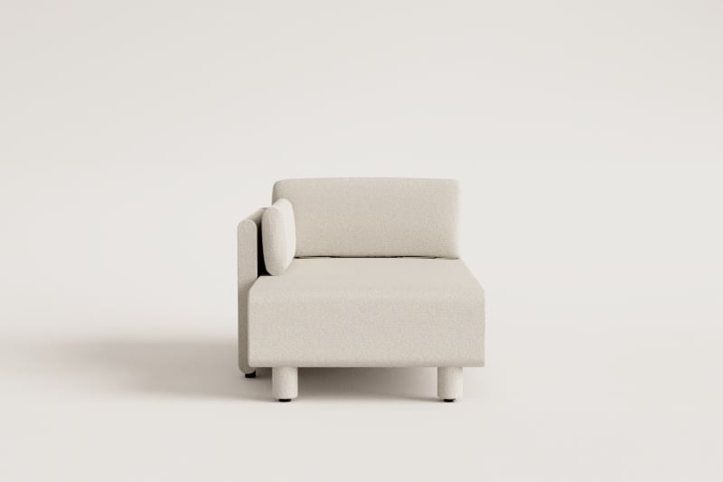 Módulo chaise longue izquierdo para sofá modular en tela bouclé Artemisa 