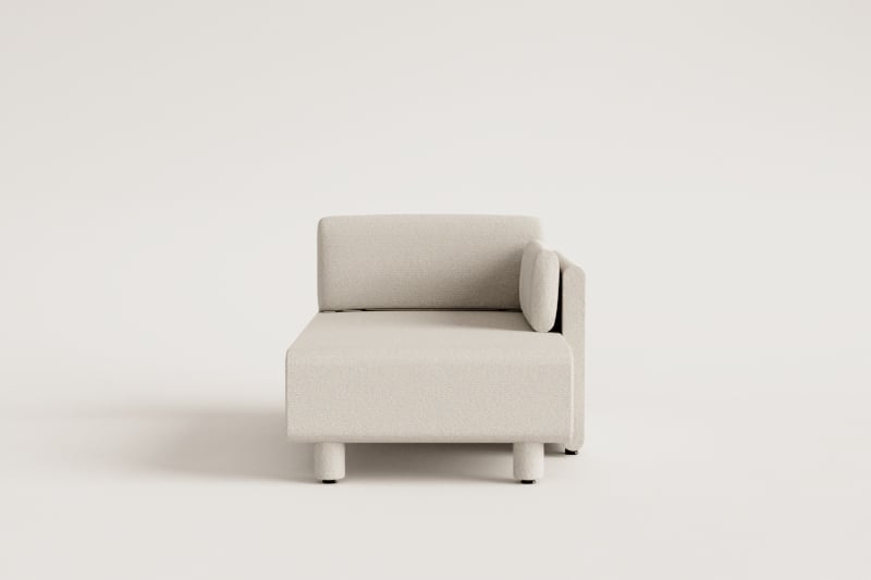 Módulo chaise longue derecho para sofá modular en tela bouclé Artemisa