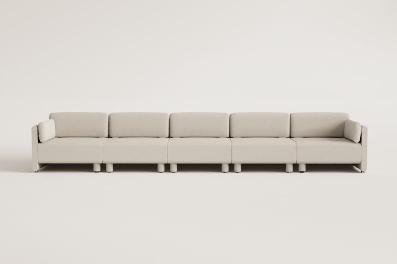 Sofá modular de 5 piezas en tela bouclé Artemisa