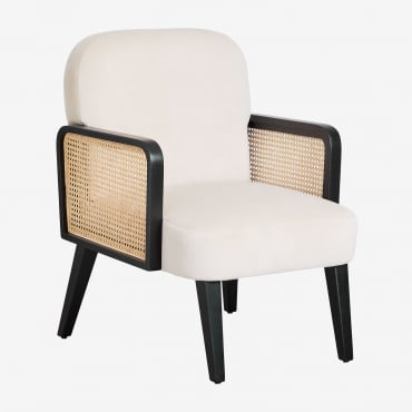 Sillón En Terciopelo Icon Beige Crema - Sklum