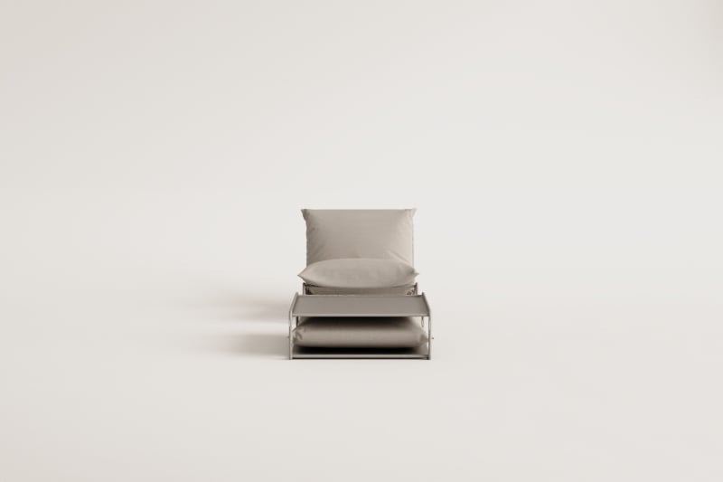 Conjunto de jardín con sillón y mesa auxiliar convertible Amaro
