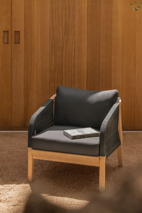 Sillón de jardín en madera de acacia Dubai - Gris Grafito