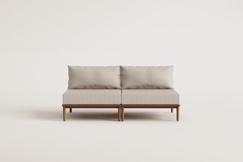 Sofá modular de 2 piezas en acacia Giulia