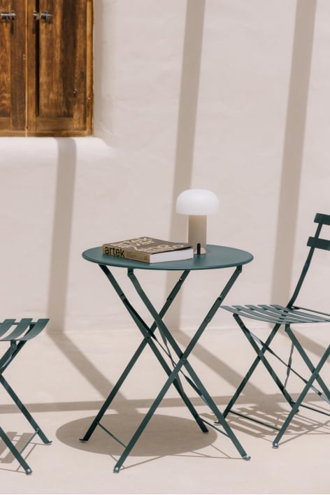 Mesa de jardín redonda Ø60 cm plegable en acero Sergey