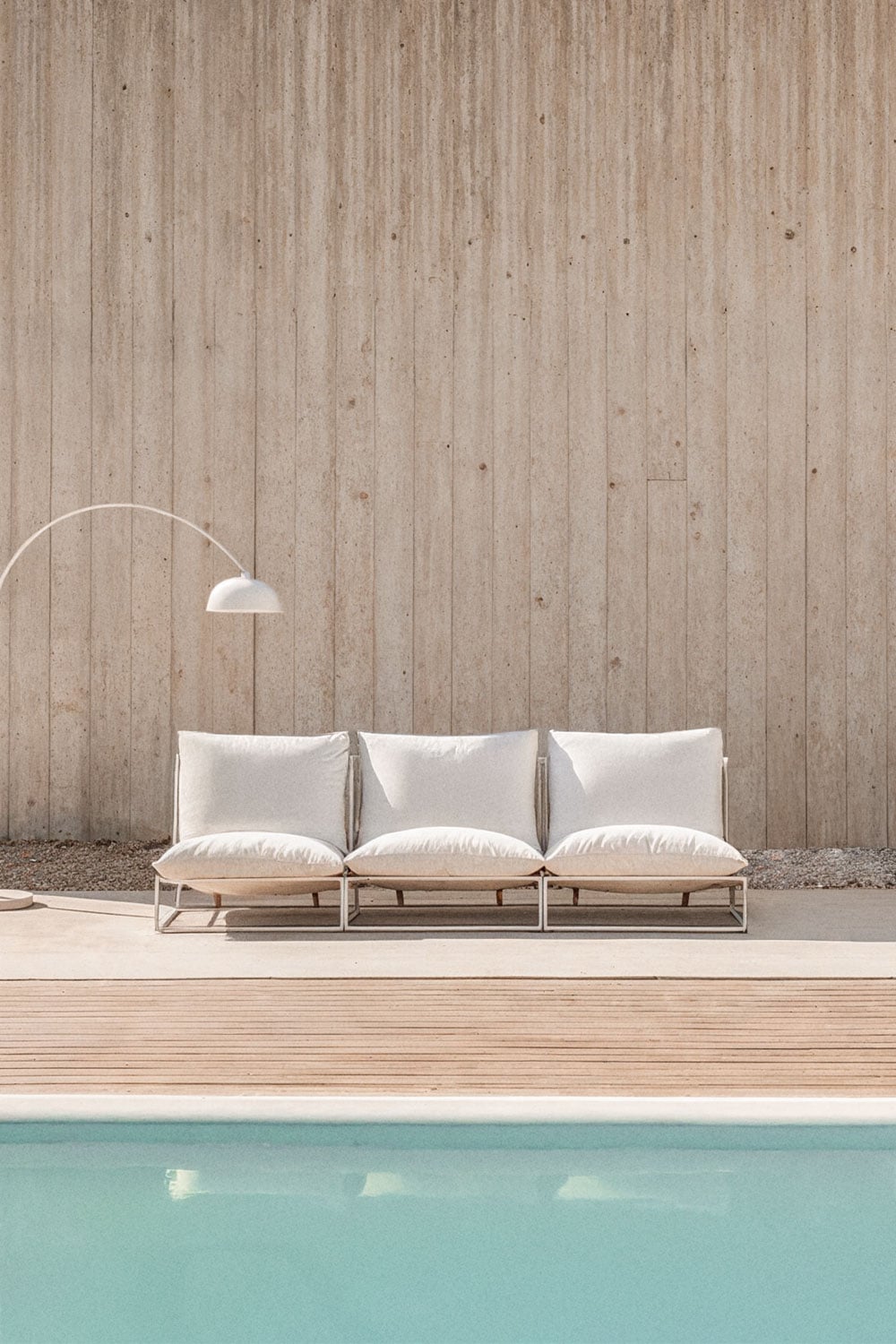 Sofá modular de jardín Amaro de 3 plazas blanco