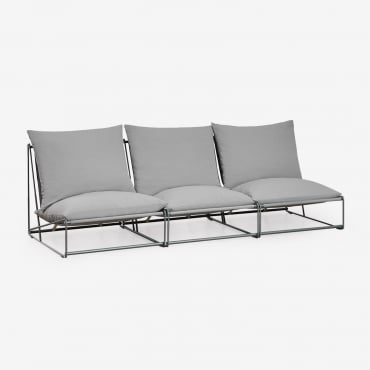 Sofá Modular De Jardín De 3 Piezas Amaro Gris - Sklum