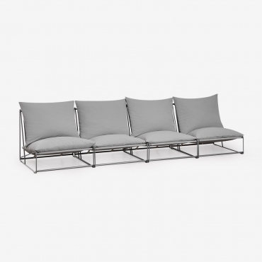 Sofá Modular De Jardín De 4 Piezas Amaro Gris - Sklum