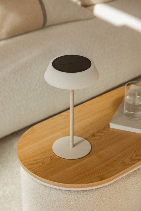 Lámpara de mesa solar LED inalámbrica en polietileno y hierro Ulenia