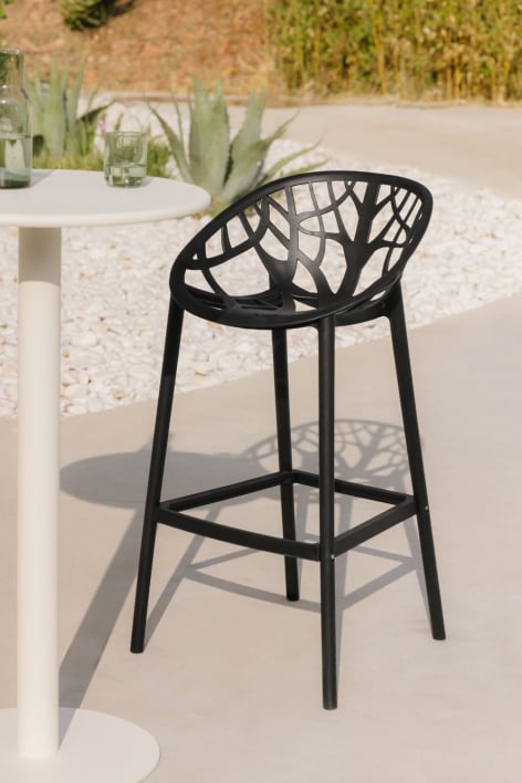 Taburete alto de jardín 75 cm en polipropileno negro Ores - Negro