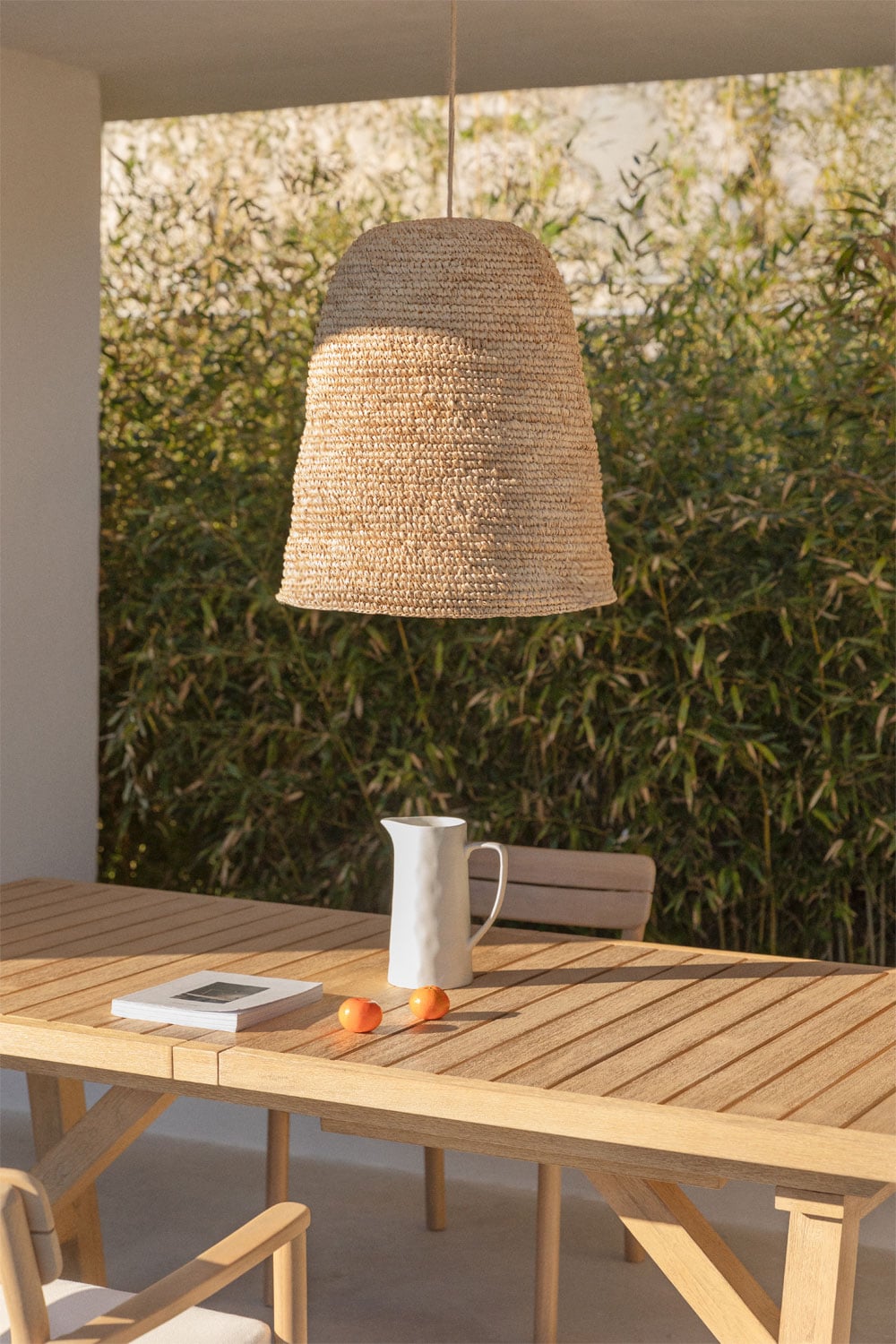 Lámpara de techo colgante para exterior de fibras naturales Kayradens