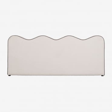 Cabecero En Bouclé De 220 Cm Elenor Bouclé Blanco & 200 Cm - Sklum