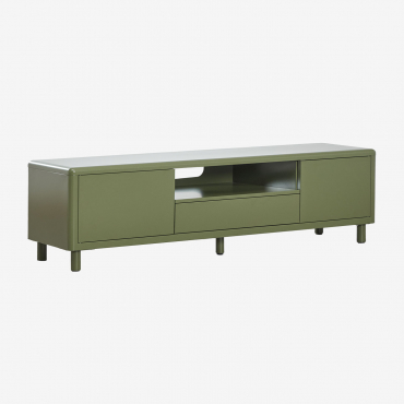 Mueble Tv En Acero Michigan Verde Oliva Intenso & ↔︎ 180 Cm - Sklum