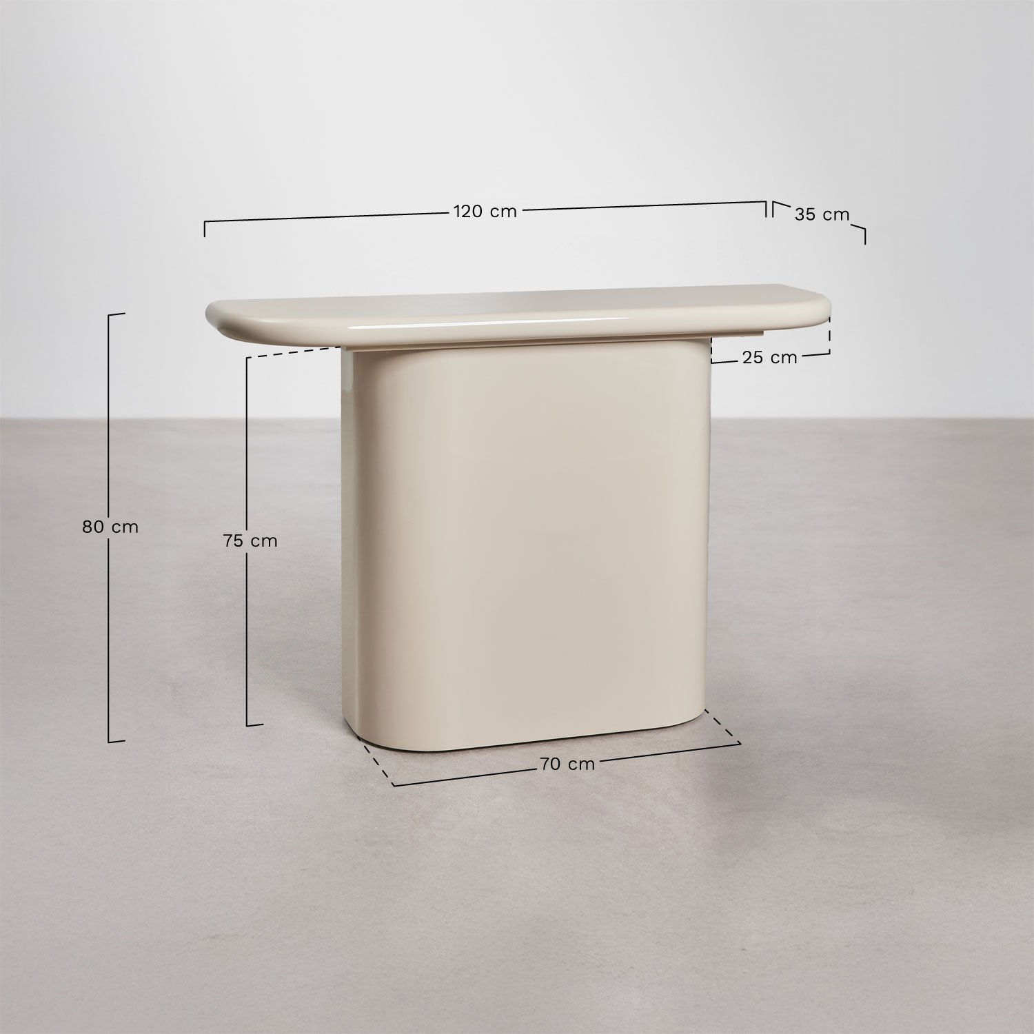 Consola recibidor 120x30 cm en MDF Istanbul, medidas