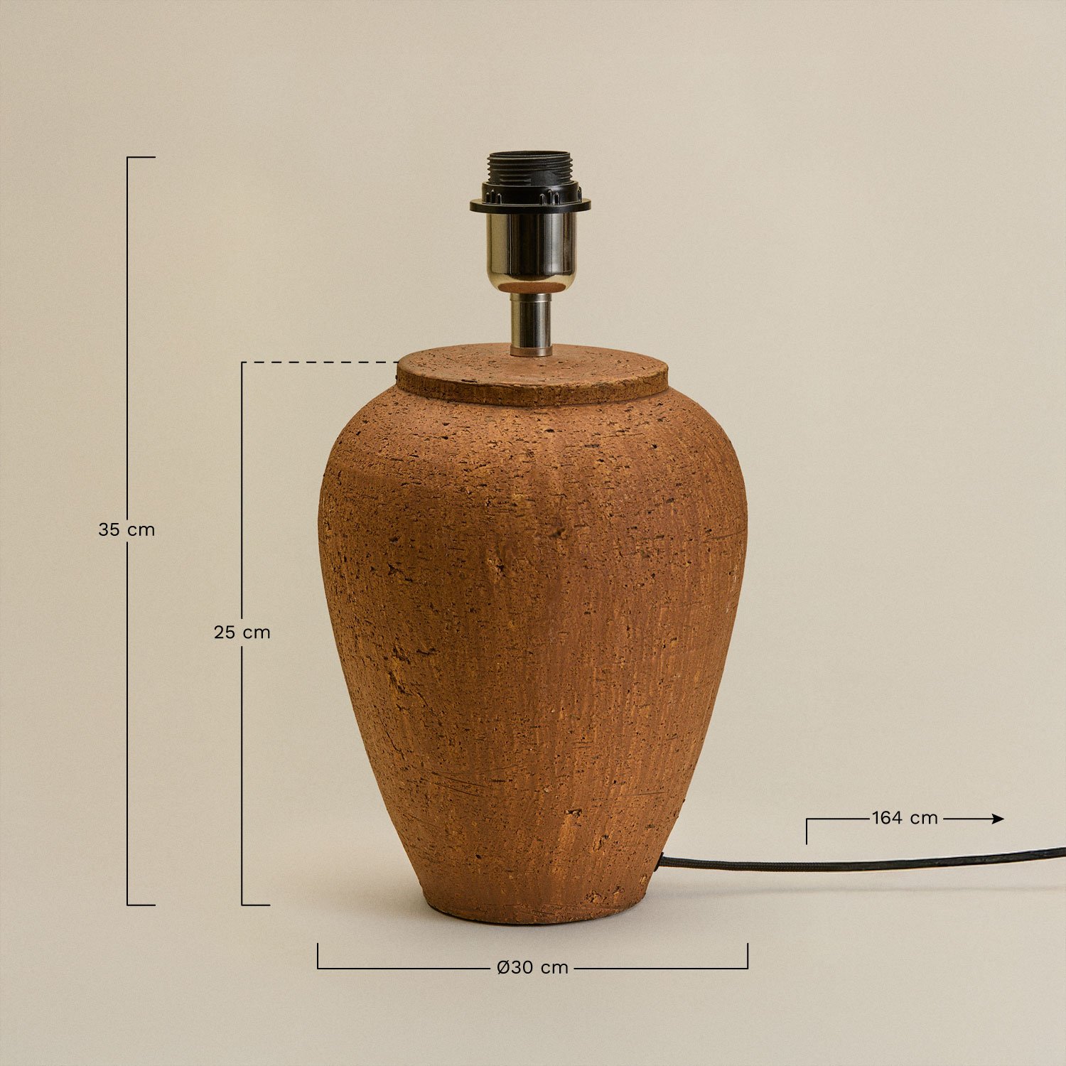 Base para lámpara de mesa en terracota Verena, medidas