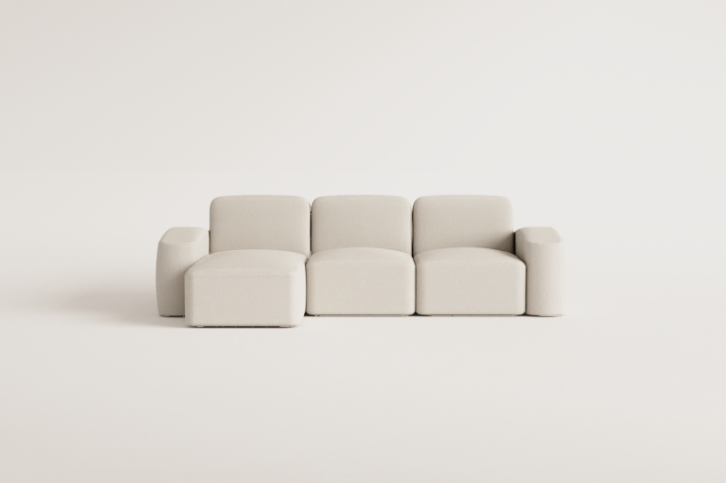 Sofá modular chaise longue izquierdo de 3 piezas Bastian
