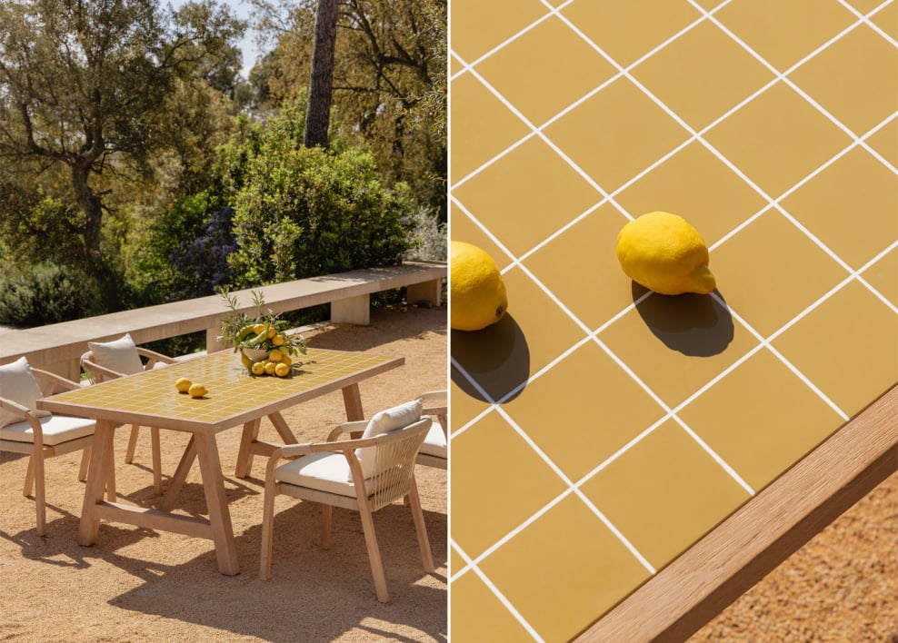 Mesa de jardín rectangular en madera de acacia Dubai