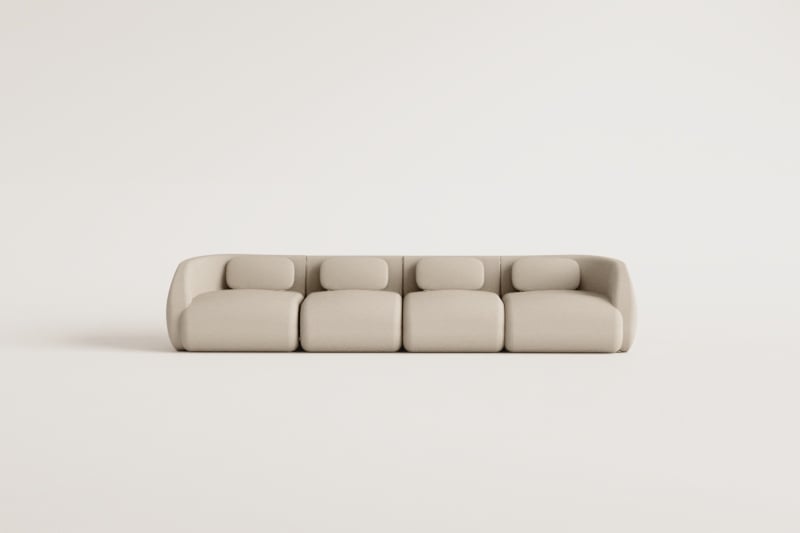 Sofá modular de 4 piezas en chenilla Coquette