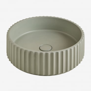 Lavabo Redondo Ø40 Cm En Cemento Teide Verde Bahía - Sklum