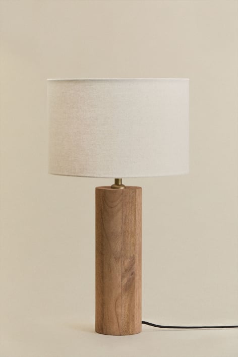 Lámpara de mesa en madera de mango Carolina - Madera Mango