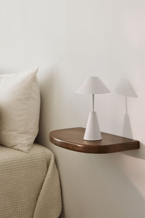 Mesita de noche flotante 45x25 cm en madera de mango Agathe - Madera Oscura