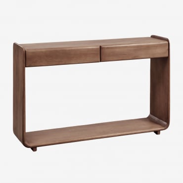 Consola Recibidor Rectangular 120x30 Cm En Madera Tinsley Marrón Acacia Oscuro - Sklum