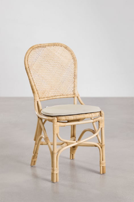 Pack de 4 sillas de comedor en ratán Zariel - Natural