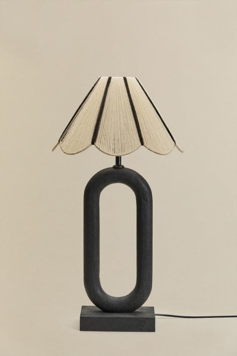 Lámpara de mesa en madera de mango Tiberia - Negro