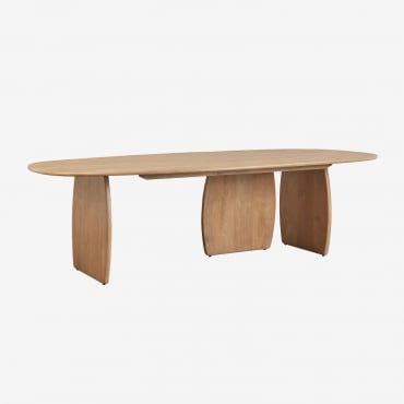 Mesa De Comedor Ovalada 260x120 Cm En Madera De Mango Agathe Madera Natural - Sklum