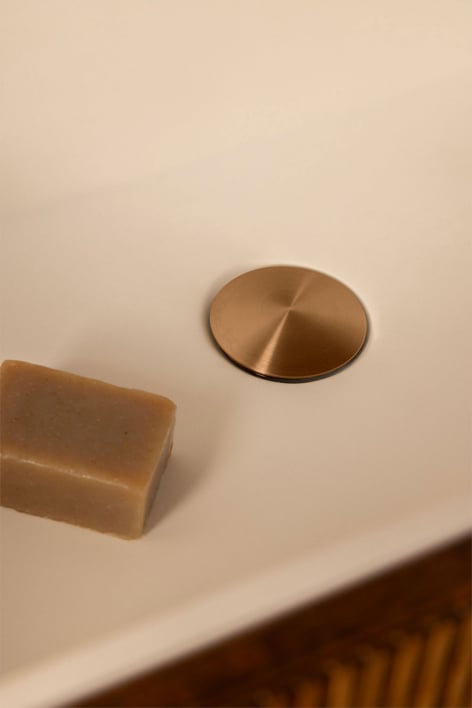 Válvula de desagüe para lavabo tipo Click-Clack en acero inoxidable y latón Orveta