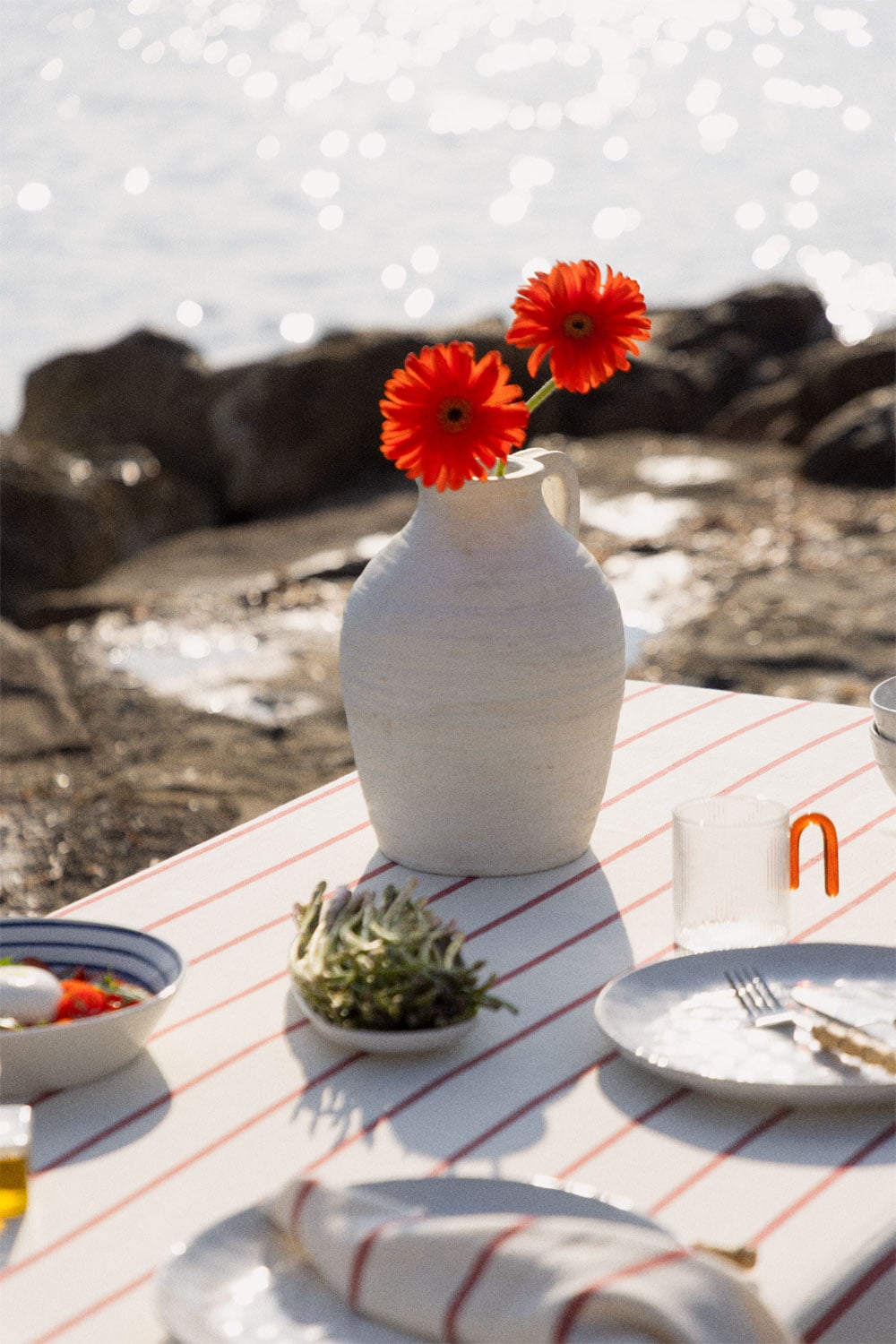 jarron ceramica blanca rustica, jarron flores estilo rústico