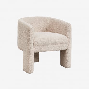 Pack De 4 Sillas De Comedor En Borreguito Irati Borreguito Beige Crema - Sklum