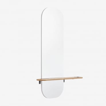 Consola Recibidor Con Espejo En Mdf Verique Madera Natural - Sklum