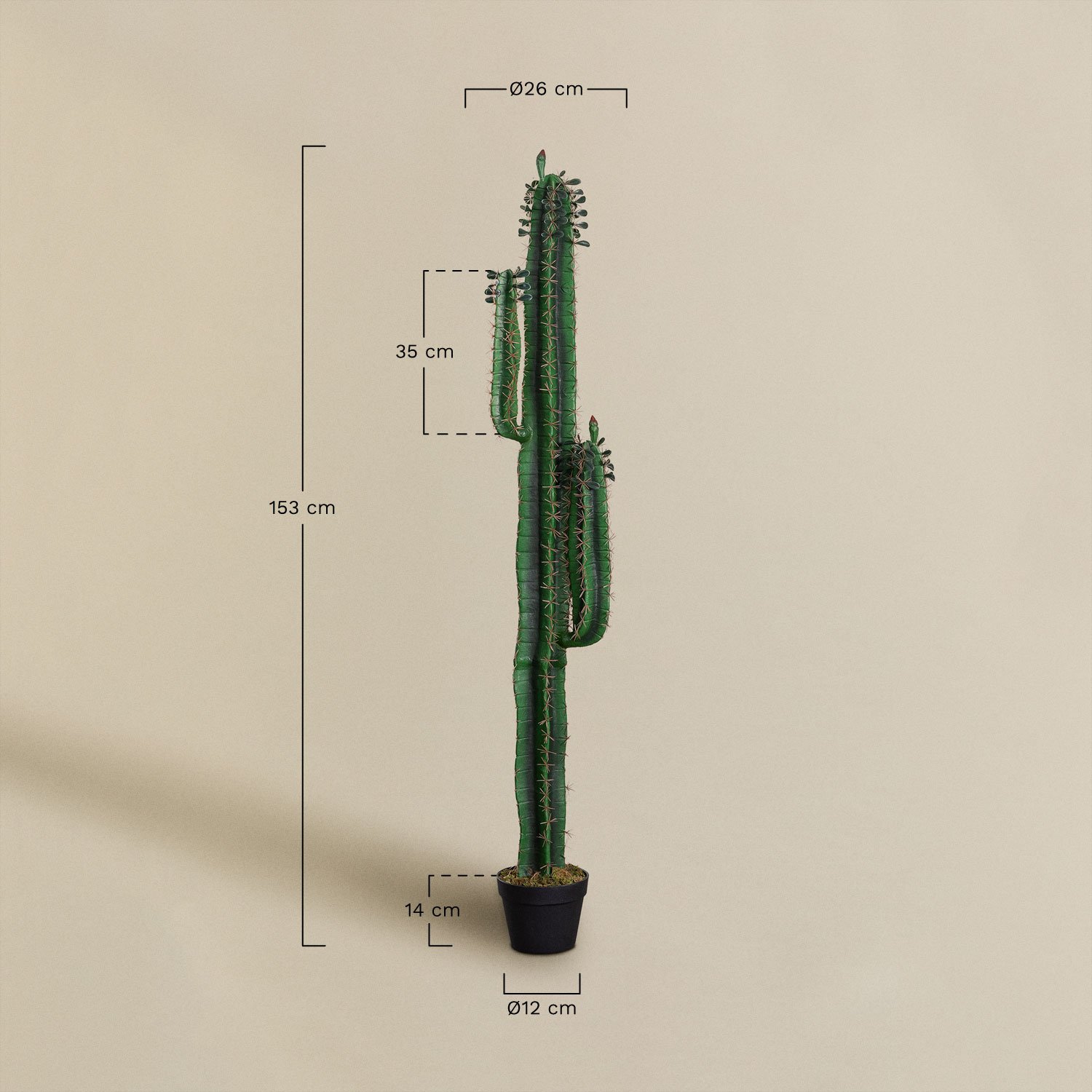 Cactus Artificial Cereus 153 cm  , medidas