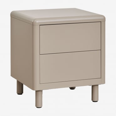 Pack De 2 Mesitas De Noche 45x40 Cm En Acero Michigan Marrón Moka - Sklum