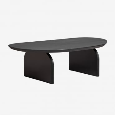 Mesa De Centro 135x80 Cm En Madera De Mango Bedum Negro - Sklum