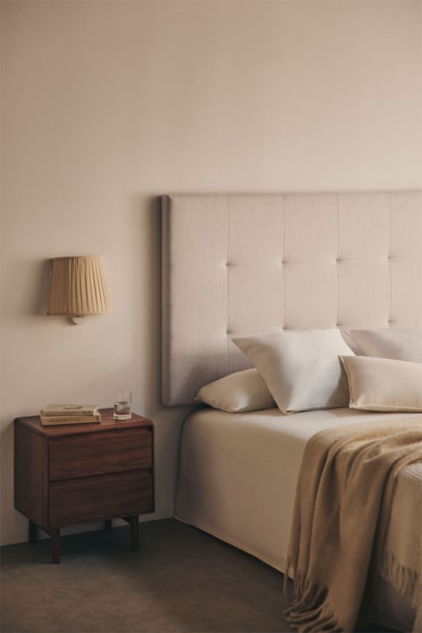 Cabecero para cama de 180 cm tapizado en tela beige crema Artur