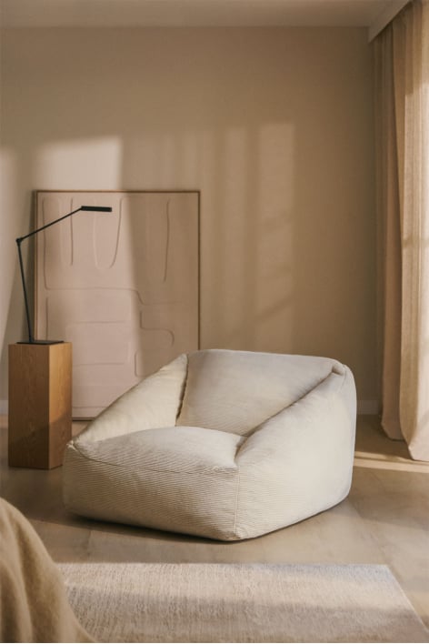 Puff sillón tapizado Thiago - Pana Marrón Trigo