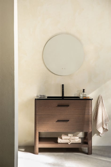 Conjunto de mueble de baño en madera con lavabo integrado Misene