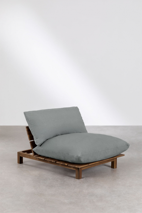 Módulo central reclinable para sofá modular en madera de acacia Brina - Gris Antracita