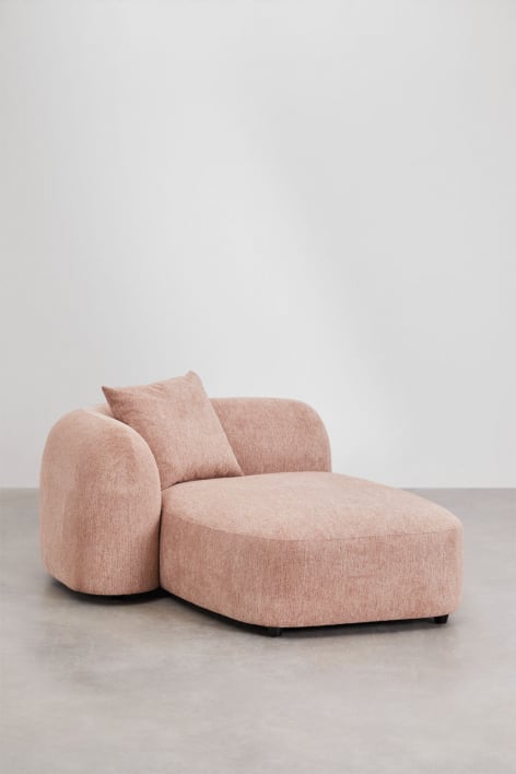 Módulo chaise longue izquierdo para sofá modular en chenilla Coco - Chenilla Rosa Cuarzo