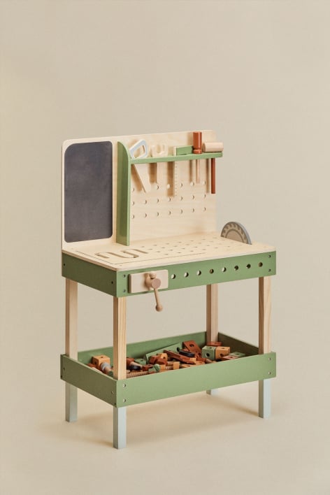 Banco de herramientas en madera Albiore Kids - Verde Césped