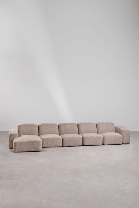 Sofá modular chaise longue izquierdo de 5 piezas Bastian