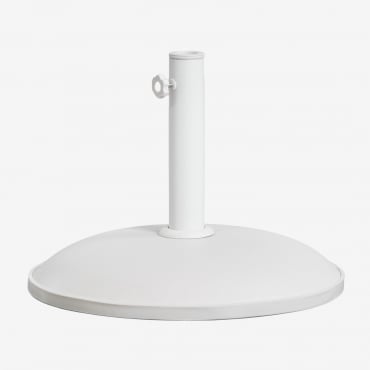 Pie De Sombrilla Redondo Ø50 Cm En Hormigón Y Acero Zante Blanco Gardenia - Sklum