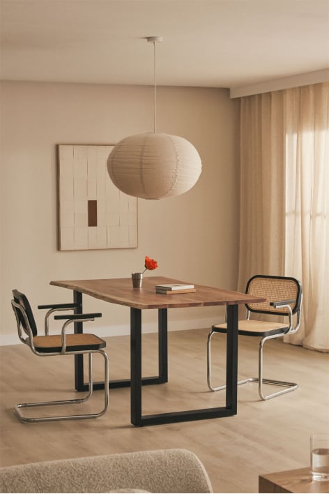 Mesa de comedor rectangular en madera de acacia Sami - Negro