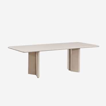 Mesa De Comedor Rectangular 240x105 Cm En Cemento Chelsea Beige Tapioca - Sklum