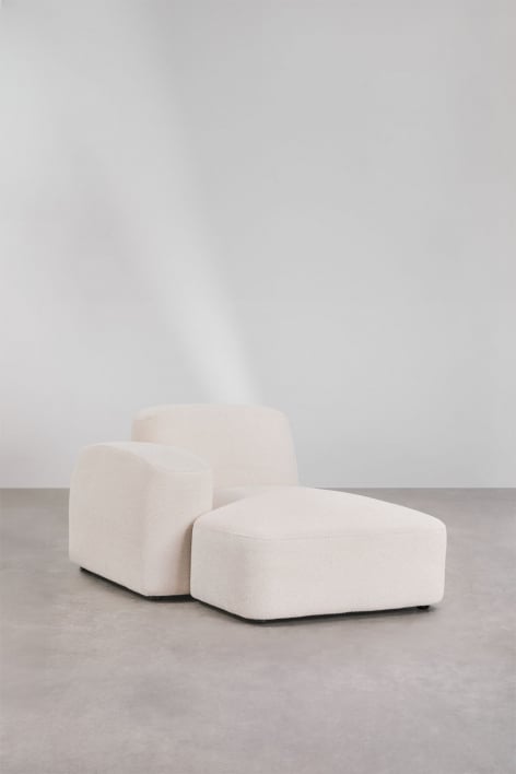 Módulo chaise longue izquierdo para sofá modular Bastian - Chenilla Gruesa Blanco