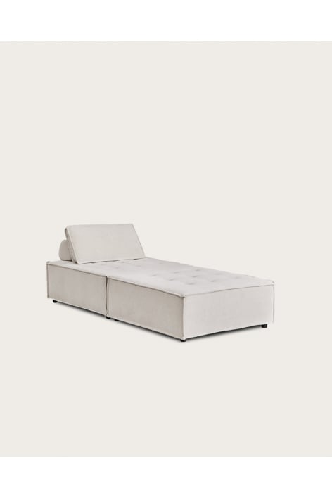 Conjunto de salón con sillón y puff en tela Vermont