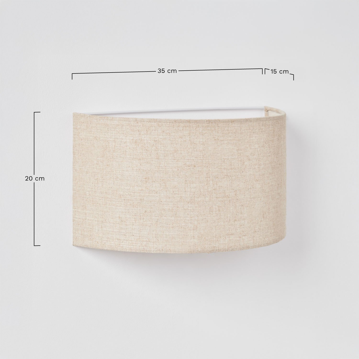 Aplique de pared en lino Kiraz, medidas