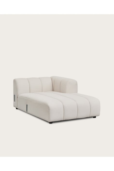 Módulo chaise longue derecho para sofá modular en tela bouclé Eliot